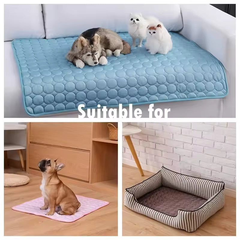 Dog & Cat Cooling Mat - Summer Pet Bed Pad for Small to Large Pets