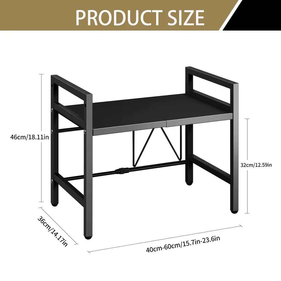 Expandable Microwave Shelf Organizer - Rust-Proof Countertop Rack