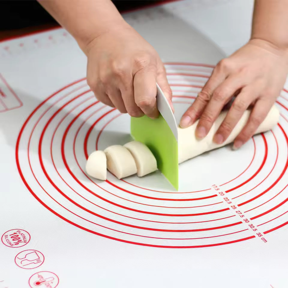 Silicone Pastry Mat - Non-Stick Dough Rolling & Baking Mat with Measurements