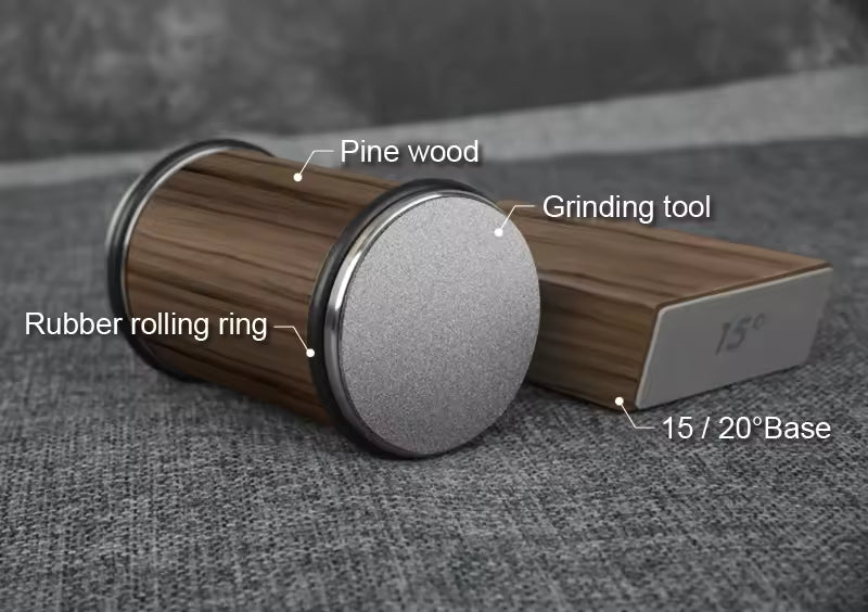 Magnetic Rolling Knife Sharpener - Diamond Stone Kit, 15°/20° Angles
