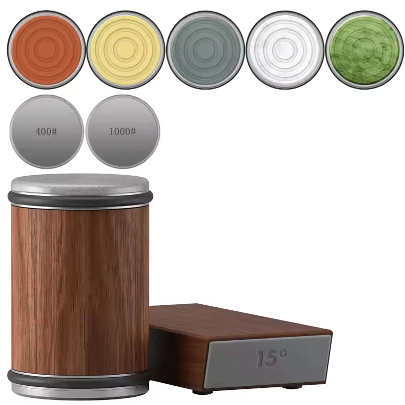 Magnetic Rolling Knife Sharpener - Diamond Stone Kit, 15°/20° Angles
