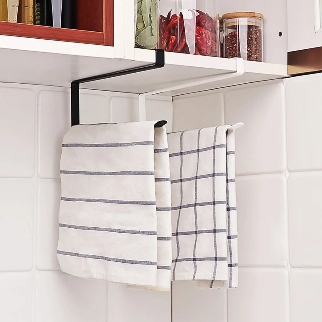 Punch-Free Paper Towel Holder - Hanging Kitchen & Bathroom Roll Rack