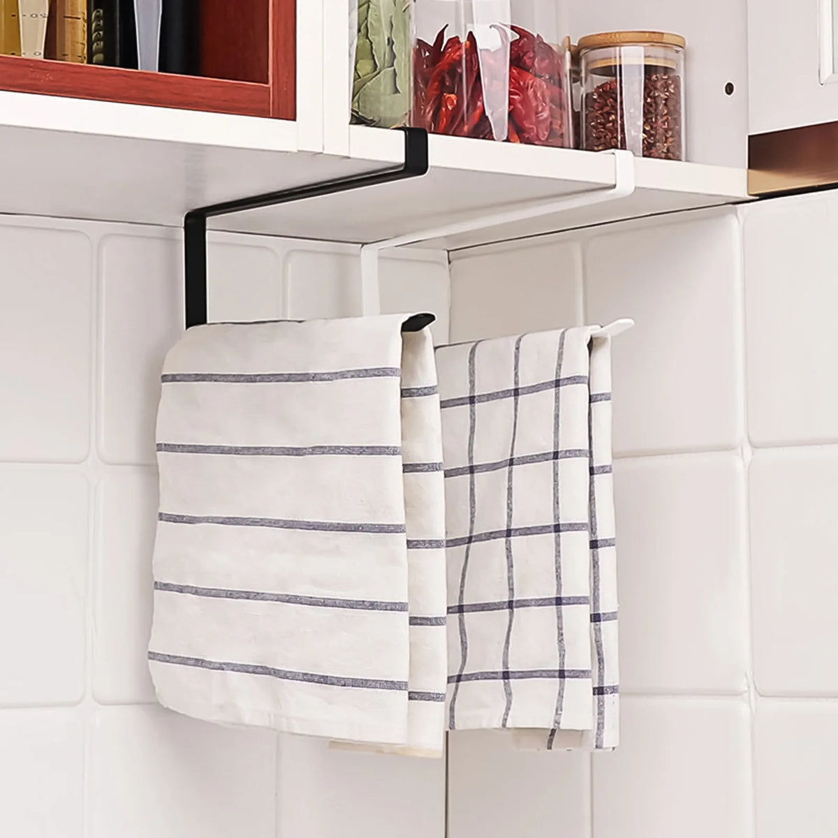 Punch-Free Paper Towel Holder - Hanging Kitchen & Bathroom Roll Rack
