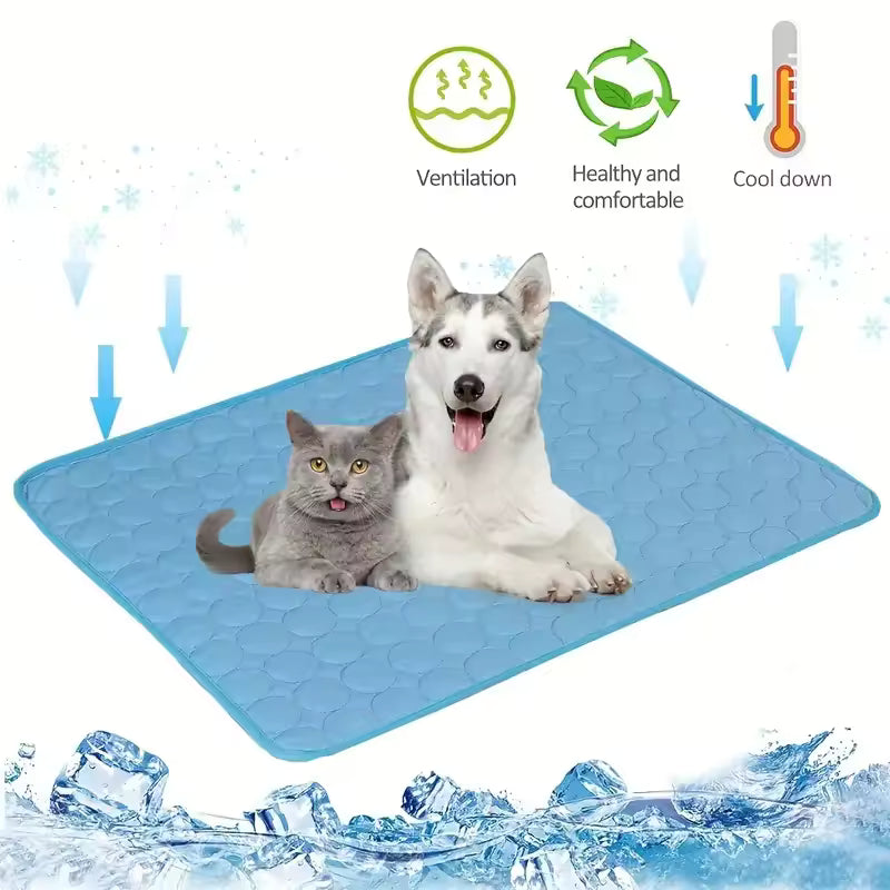 Dog & Cat Cooling Mat - Summer Pet Bed Pad for Small to Large Pets