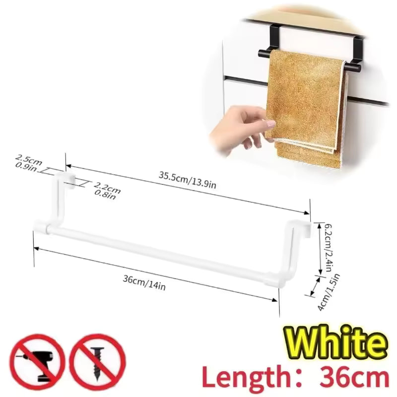 Wall-Mounted Kitchen Towel Rack - Space-Saving Dishcloth Holder, No Drilling