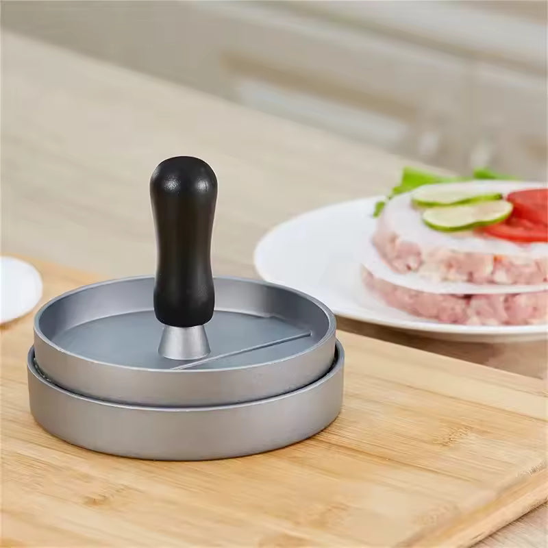 Non-Stick Aluminum Burger Press with 100 Wax Papers - Hamburger Patty Maker