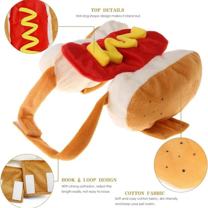 Hot Dog Costume for Dogs - Funny Halloween Pet Outfit