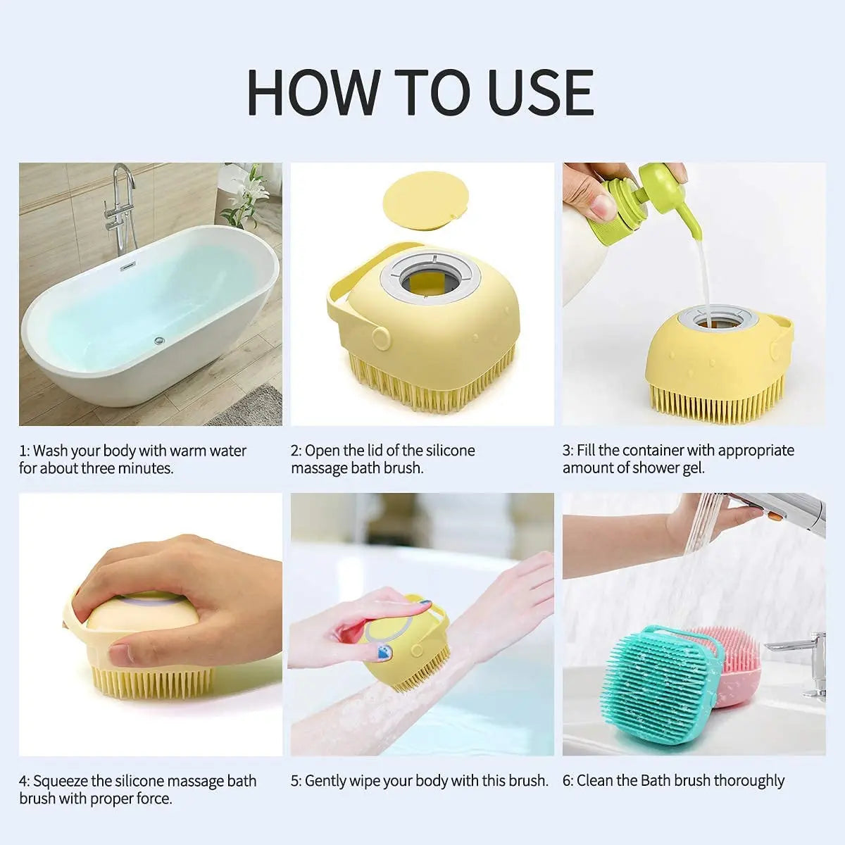 Silicone Pet Bathing Brush - Massage Shampoo Dispenser for Dogs & Cats