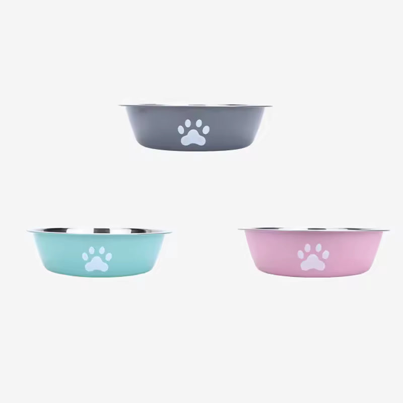 Stainless Steel Pet Bowl - Anti-Slip Silicone Base Dog & Cat Feeding Bowl