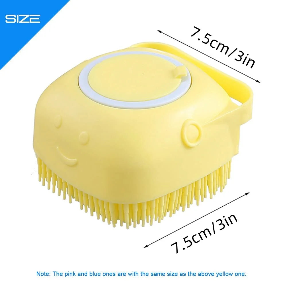 Silicone Pet Bathing Brush - Massage Shampoo Dispenser for Dogs & Cats
