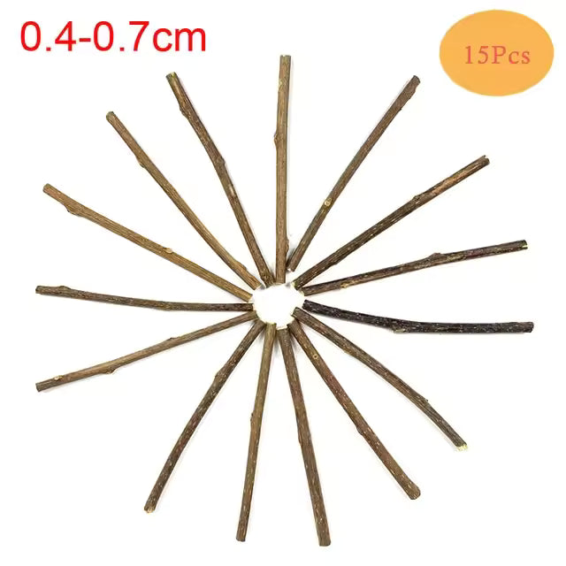 Natural Matatabi Cat Chew Sticks - Silvervine Catnip Dental Toy, 15-Pack