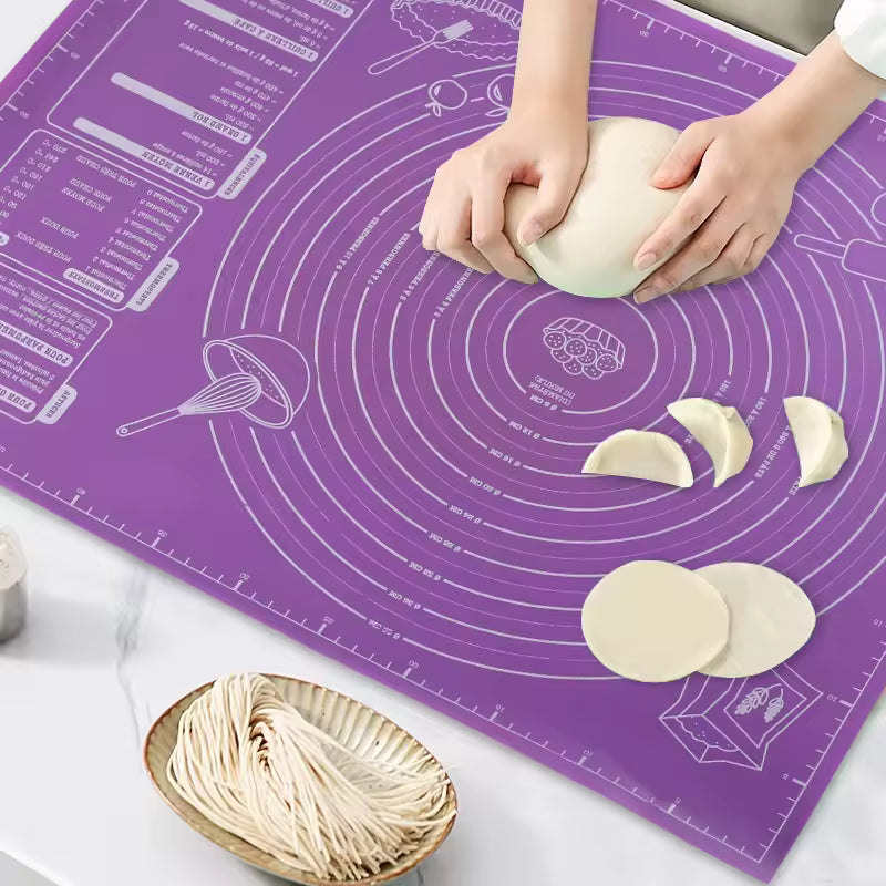 Silicone Pastry Mat - Non-Stick Dough Rolling & Baking Mat with Measurements