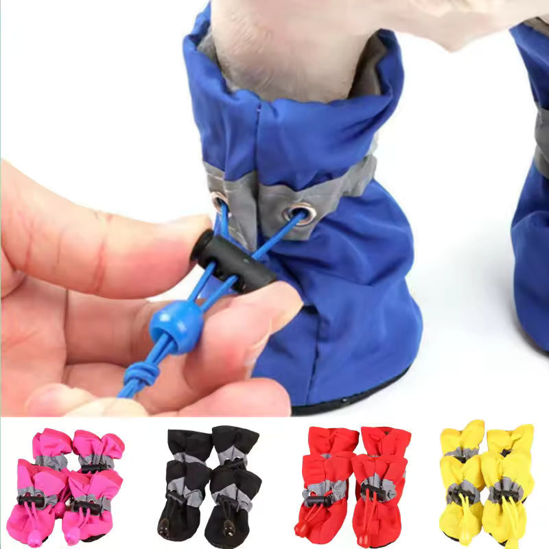 Waterproof Dog Rain Boots - Anti-Slip Paw Protection, Set of 4