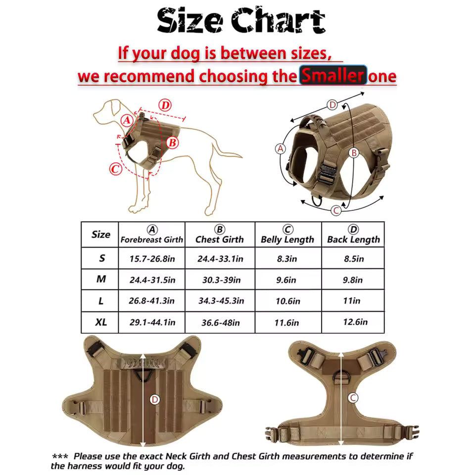 Large Dog Harness & Leash Set - No-Pull Training Walking Vest for Medium-Large Dogs