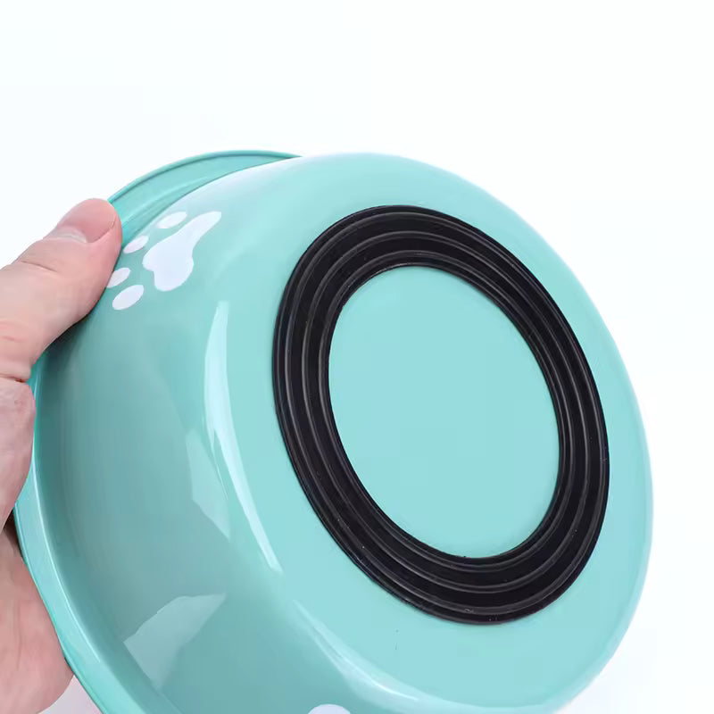 Stainless Steel Pet Bowl - Anti-Slip Silicone Base Dog & Cat Feeding Bowl