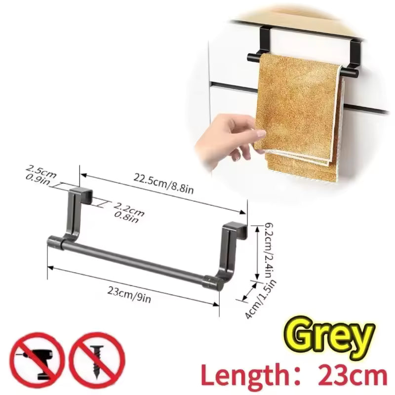 Wall-Mounted Kitchen Towel Rack - Space-Saving Dishcloth Holder, No Drilling