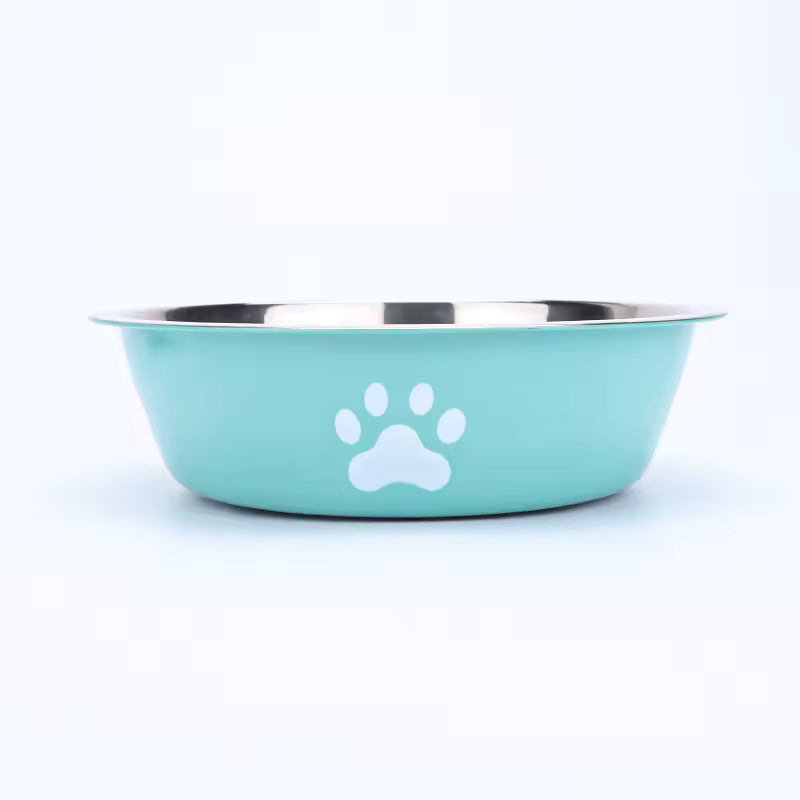 Stainless Steel Pet Bowl - Anti-Slip Silicone Base Dog & Cat Feeding Bowl