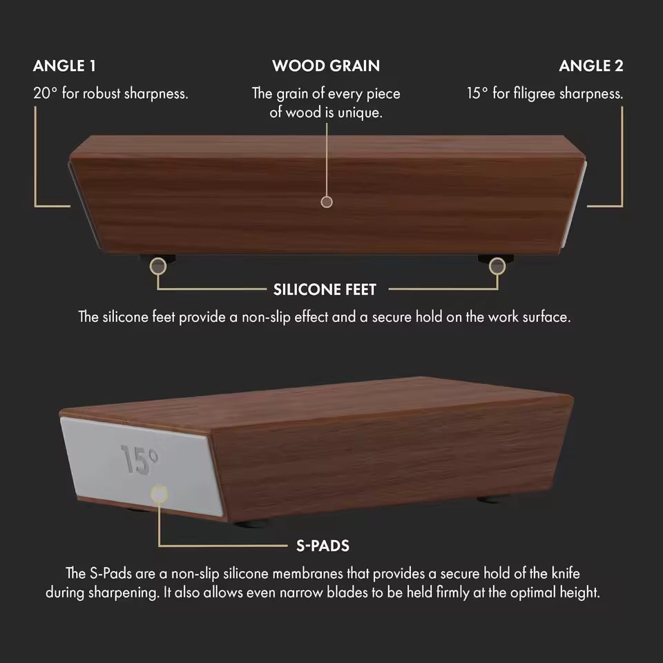 Magnetic Rolling Knife Sharpener - Diamond Stone Kit, 15°/20° Angles