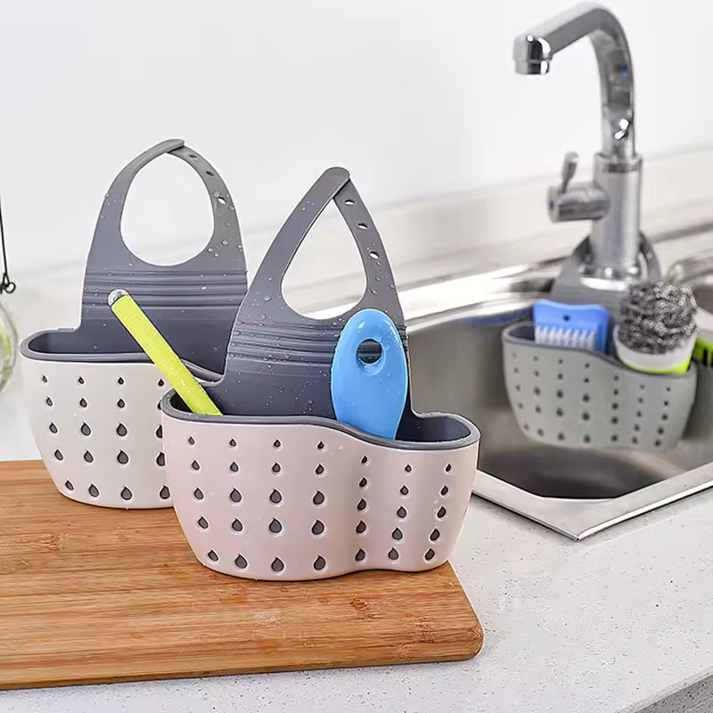 Adjustable Kitchen Sink Caddy - Sponge & Soap Holder Drain Basket