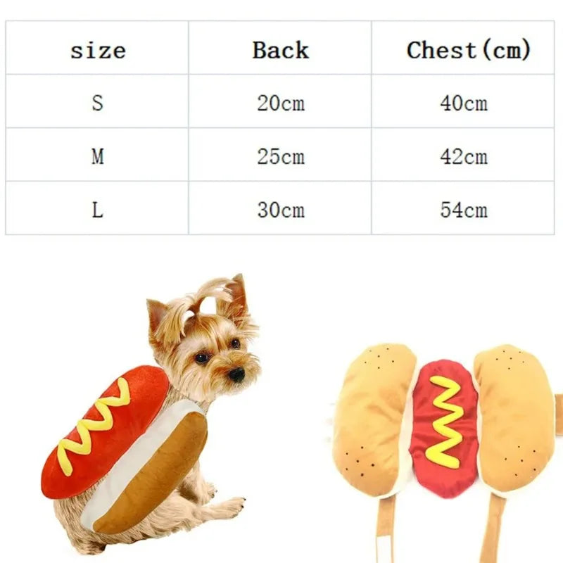 Hot Dog Costume for Dogs - Funny Halloween Pet Outfit