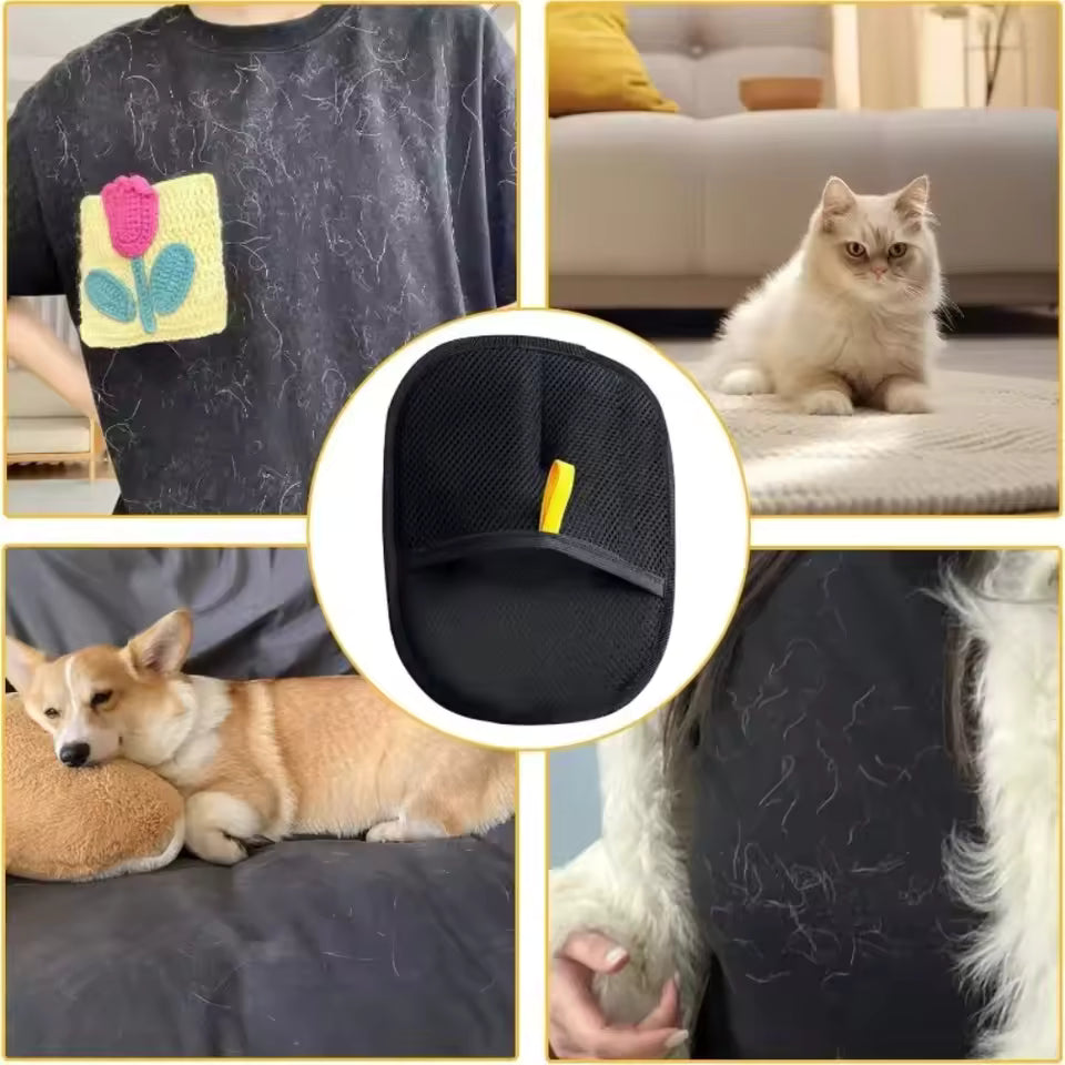 Pet Deshedding Gloves - Hair Remover Grooming Glove for Dogs & Cats