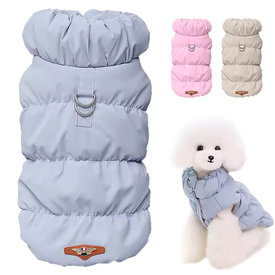 Padded Winter Dog Coat - Warm Windproof Jacket for Small & Medium Dogs