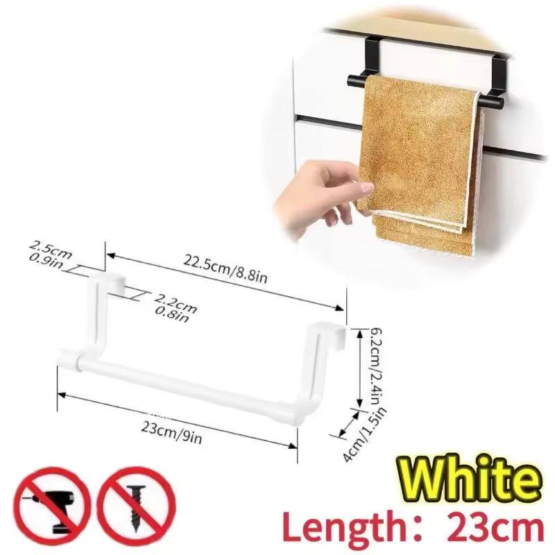 Wall-Mounted Kitchen Towel Rack - Space-Saving Dishcloth Holder, No Drilling