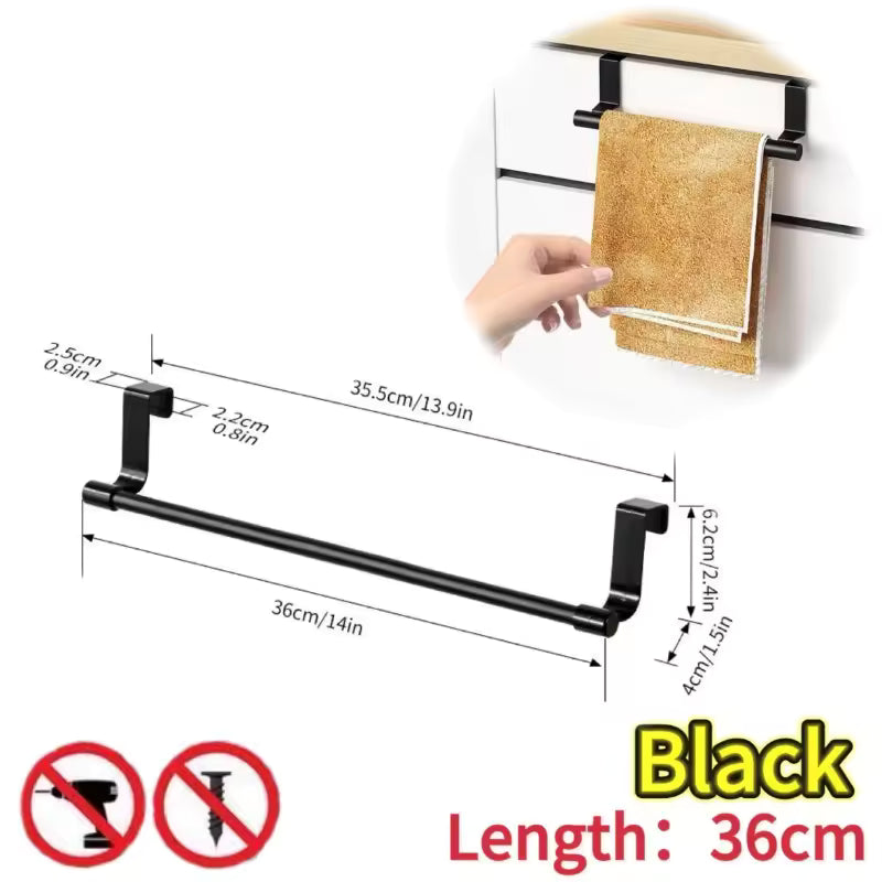 Wall-Mounted Kitchen Towel Rack - Space-Saving Dishcloth Holder, No Drilling