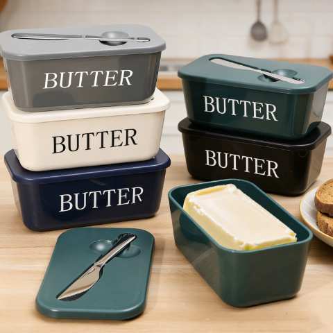 Sealed Butter Container with Stainless Steel Knife