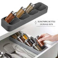 Kitchen Drawer Cutlery Storage Tray - Knife, Spoon & Fork Organizer with Spice Slots