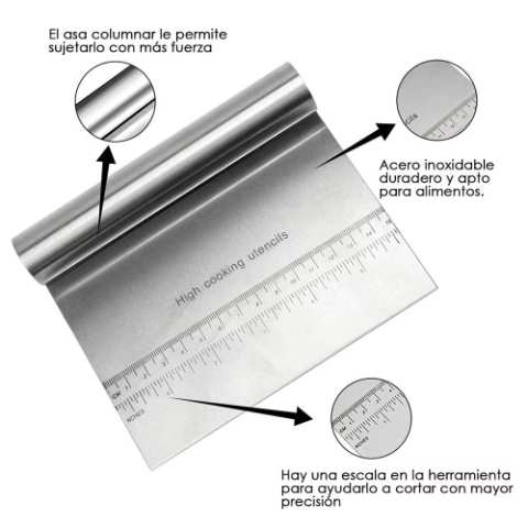 Stainless Steel Dough Scraper with Measuring Scale