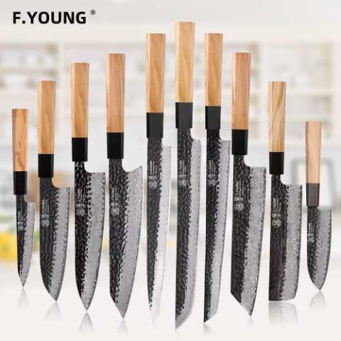 F.YOUNG Hand-Forged Damascus Steel Chef Knife