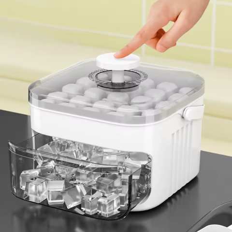 50-Cube Ice Cube Maker with Easy-Press Lid