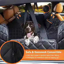 Waterproof Pet Car Seat Cover - Dog Hammock with Mesh Window for Rear Seat