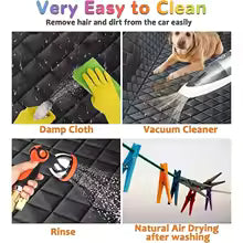 Waterproof Pet Car Seat Cover - Dog Hammock with Mesh Window for Rear Seat