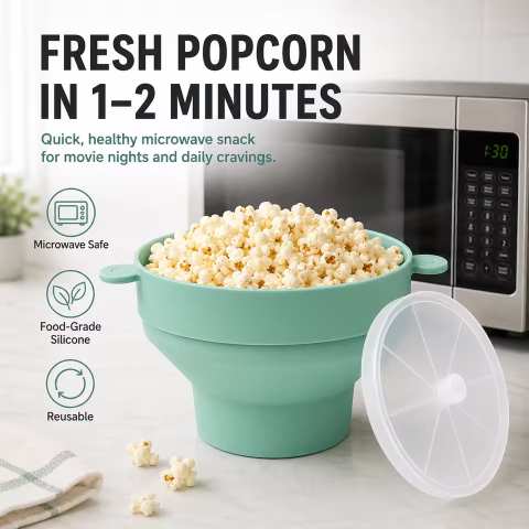Silicone Collapsible Microwave Popcorn Popper