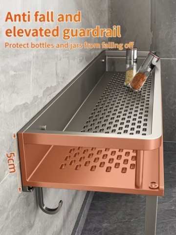 Aluminum Wall-Mounted Spice & Storage Shelf