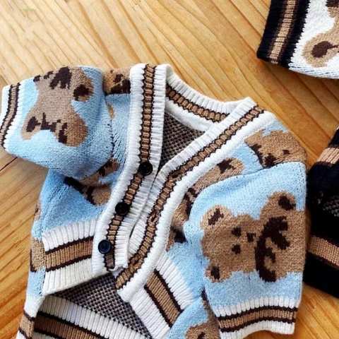 Luxury Striped Knit Dog Sweater